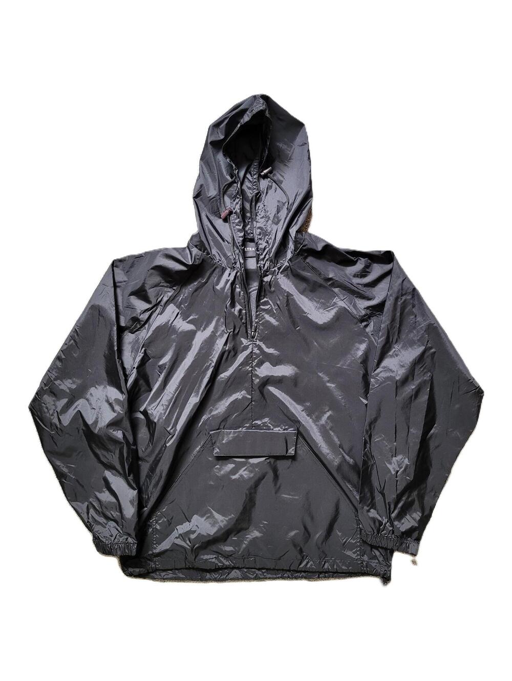 UltraClub XL Black Windbreaker Jacket Hooded Pullover Nylon Guitar Angel - NEW